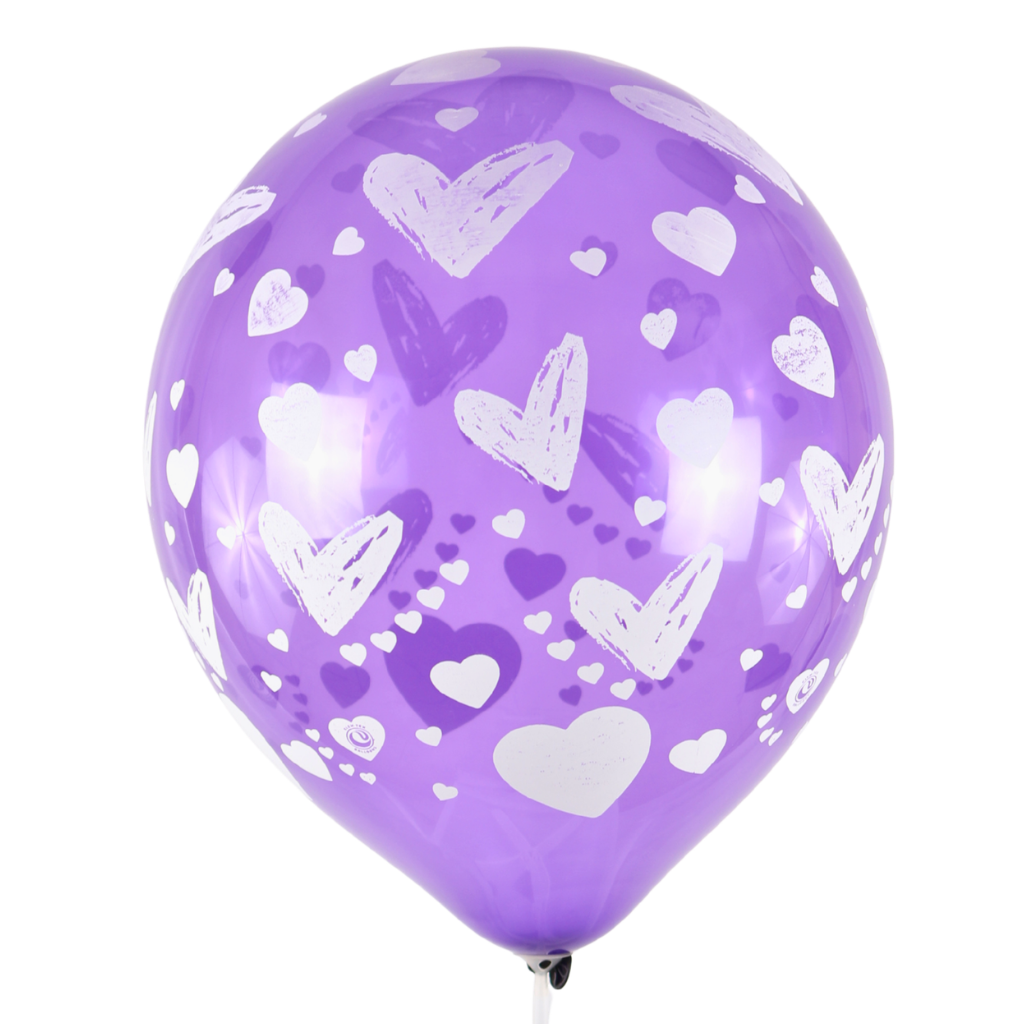 Clem-Tex Signature 18" (45 cm) - Cœur - Assortiment Cristal - Ballons en latex