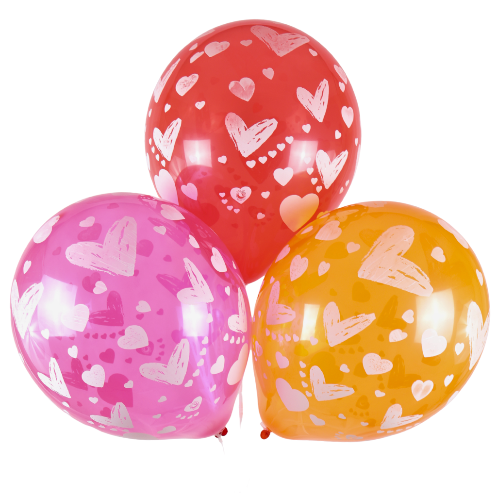 Clem-Tex Signature 18" (45 cm) - Cœur - Assortiment Cristal - Ballons en latex