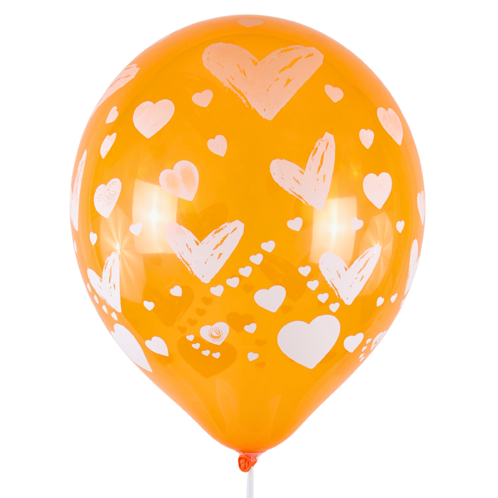 Clem-Tex Signature 18" (45 cm) - Cœur - Assortiment Cristal - Ballons en latex