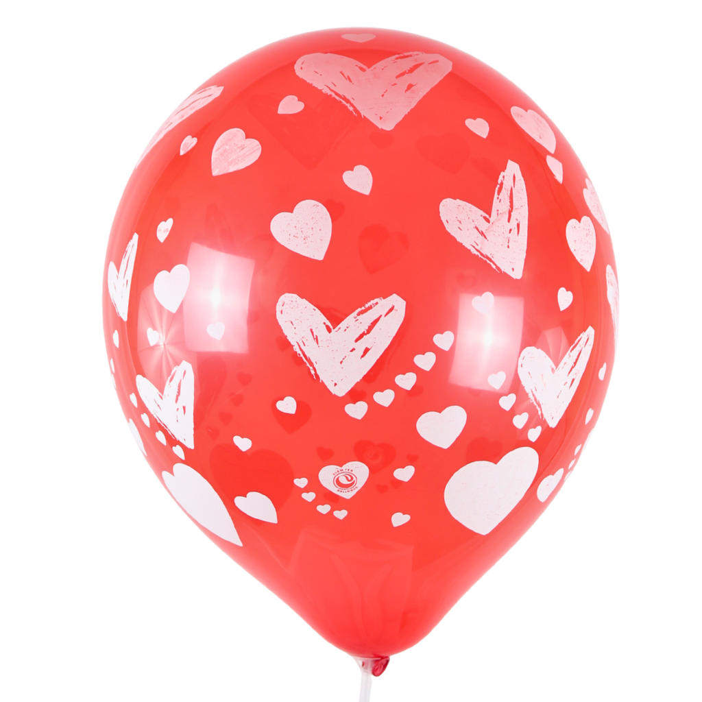 Clem-Tex Signature 18" (45 cm) - Cœur - Assortiment Cristal - Ballons en latex