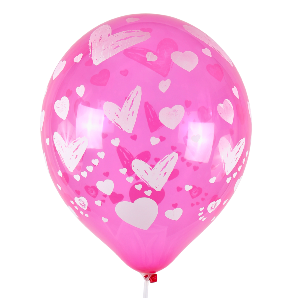 Clem-Tex Signature 18" (45 cm) - Cœur - Assortiment Cristal - Ballons en latex