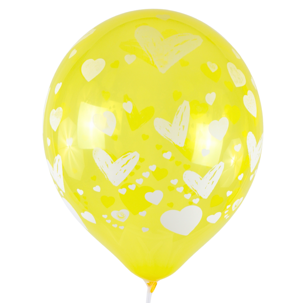 Clem-Tex Signature 18" (45 cm) - Cœur - Assortiment Cristal - Ballons en latex