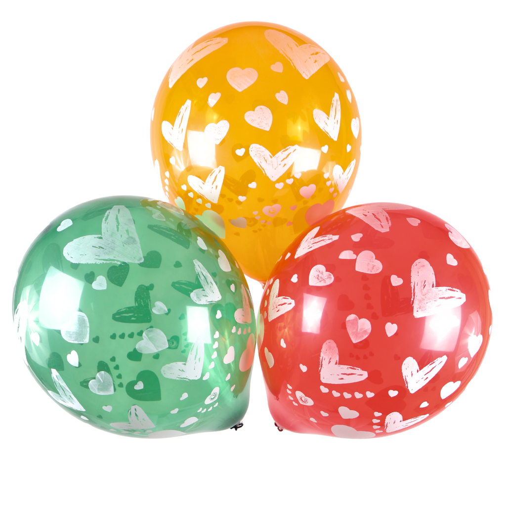 Clem-Tex Signature 18" (45 cm) - Cœur - Assortiment Cristal - Ballons en latex