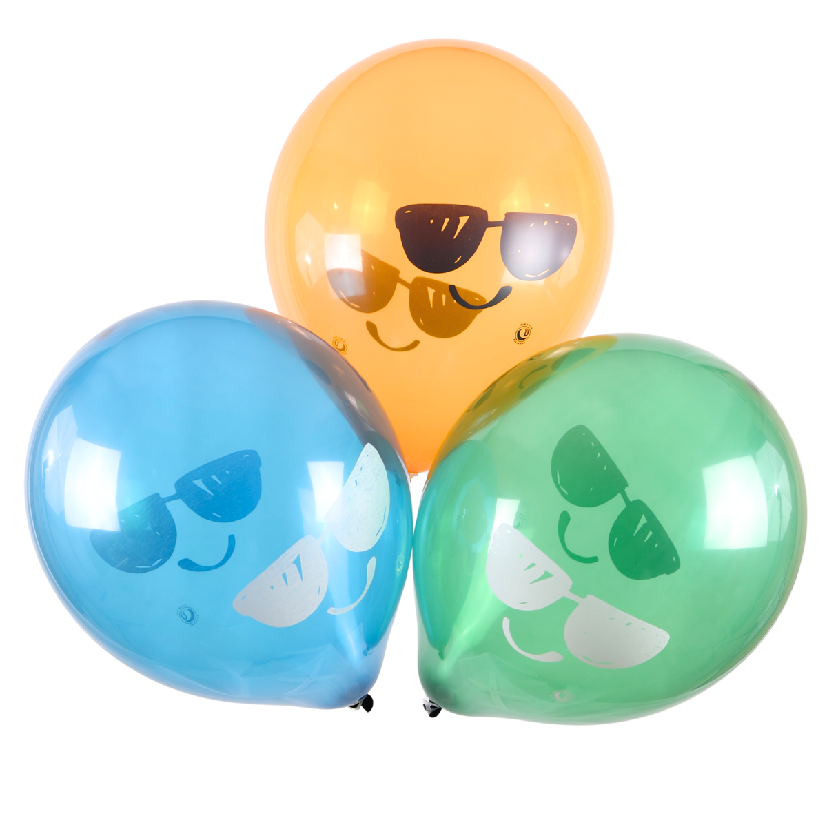 Clem-Tex Signature 18" (45 cm) - Cool Smiley - Assortiment Cristal - Ballons en latex