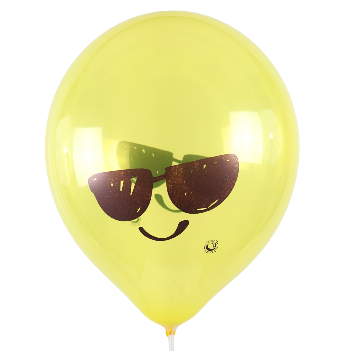 Clem-Tex Signature 18" (45 cm) - Cool Smiley - Assortiment Cristal - Ballons en latex