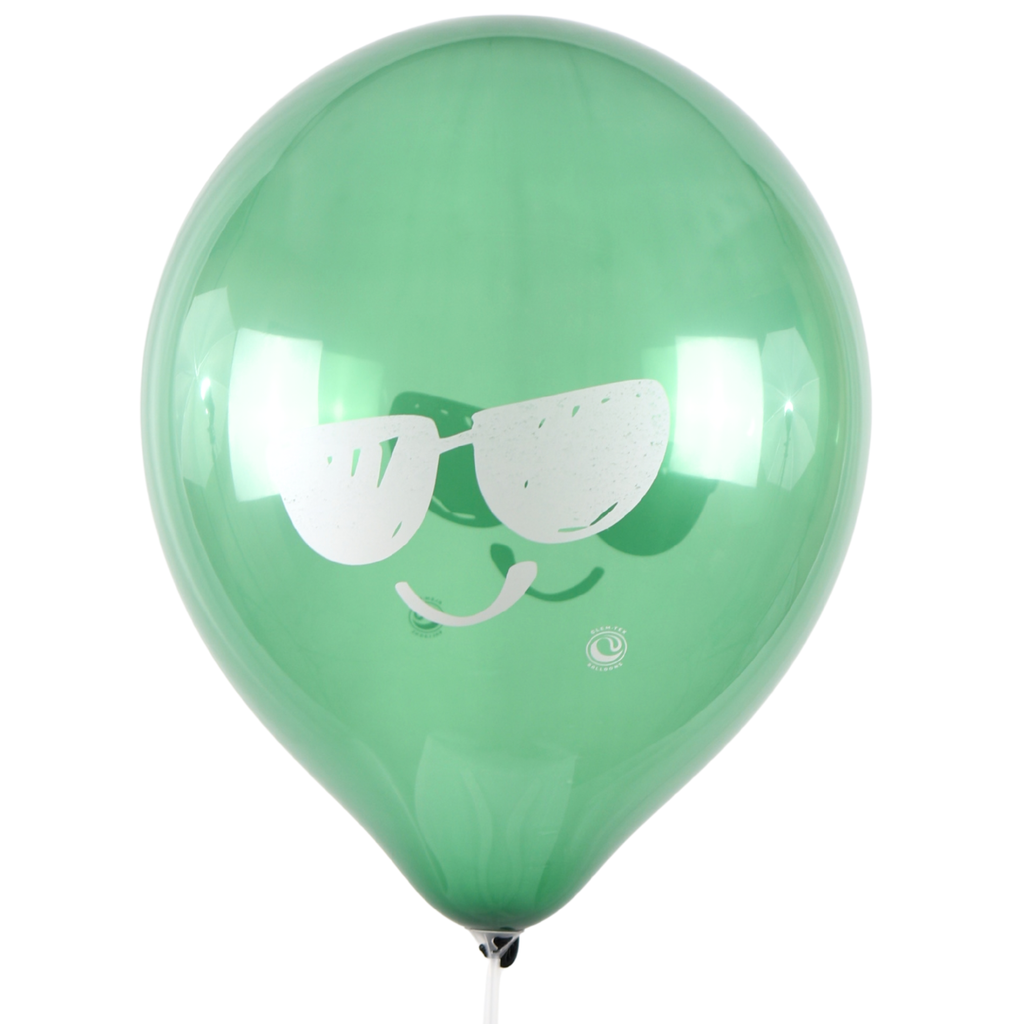 Clem-Tex Signature 18" (45 cm) - Cool Smiley - Assortiment Cristal - Ballons en latex