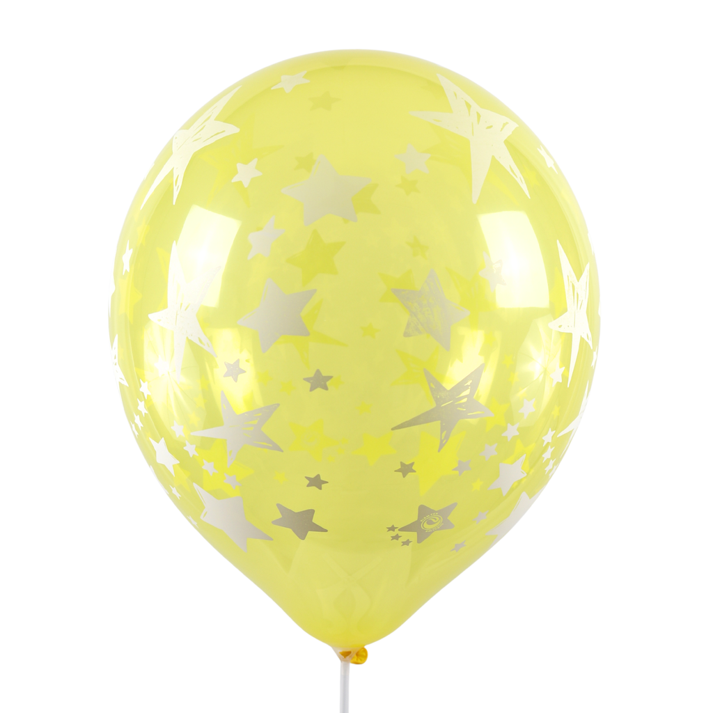 Clem-Tex Signature 18" (45 cm) - Étoiles - Assortiment Cristal - Ballons en latex