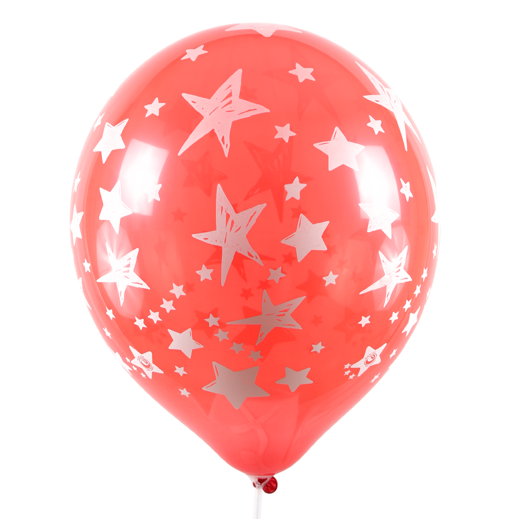 Clem-Tex Signature 18" (45 cm) - Étoiles - Assortiment Cristal - Ballons en latex