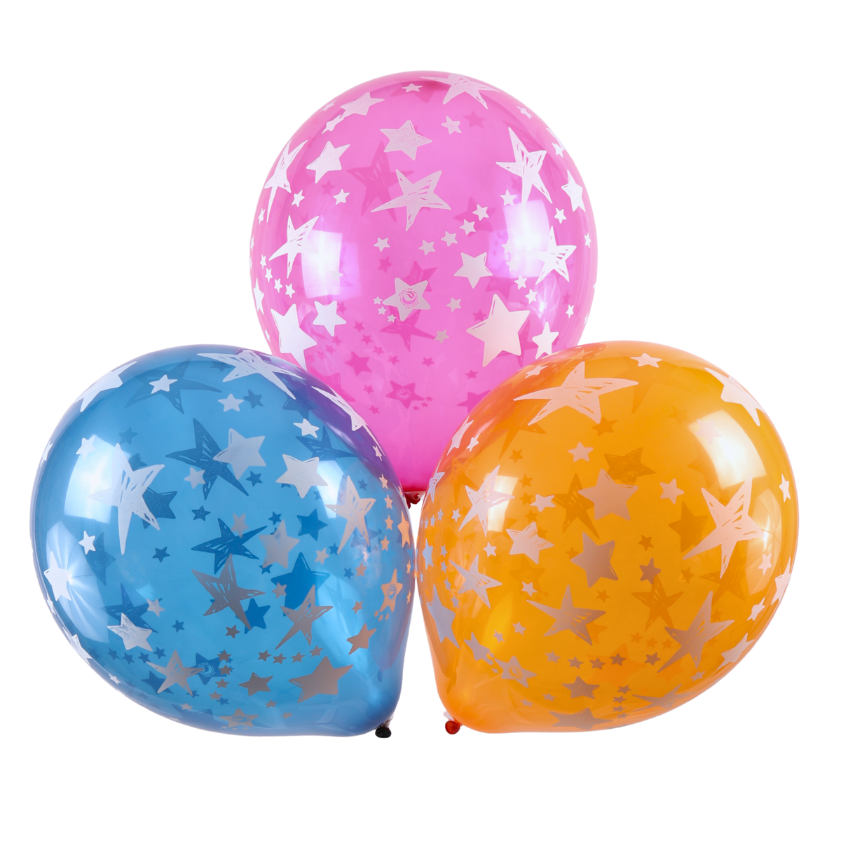 Clem-Tex Signature 18" (45 cm) - Étoiles - Assortiment Cristal - Ballons en latex