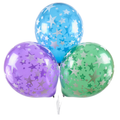 Clem-Tex Signature 18" (45 cm) - Étoiles - Assortiment Cristal - Ballons en latex