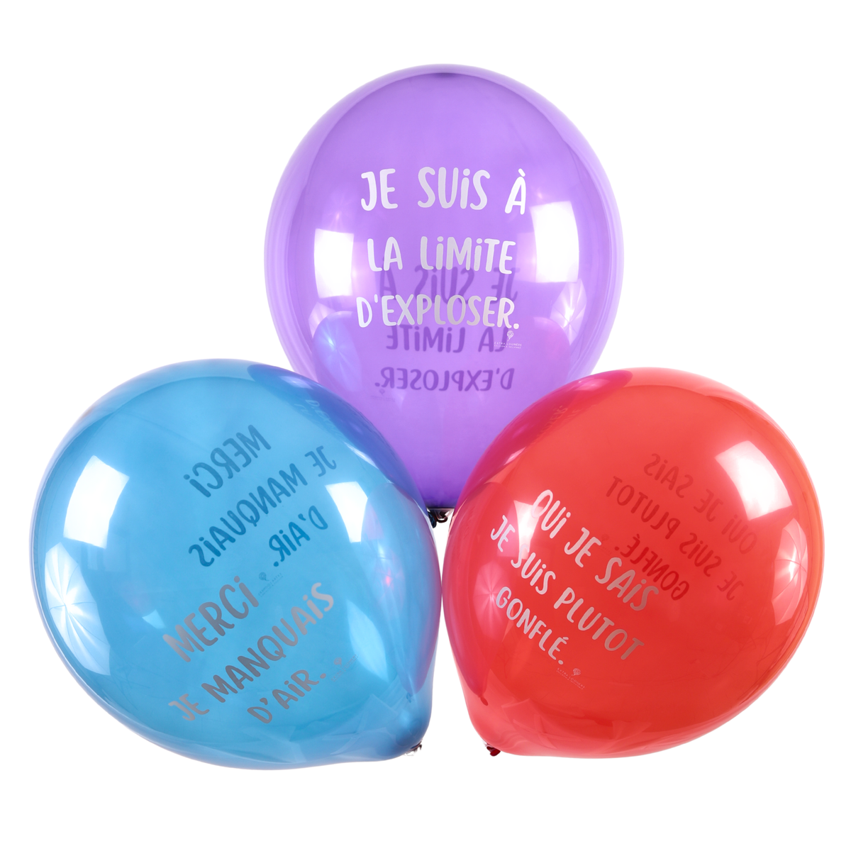 Clem-Tex Signature 18" (45 cm) - Phrases Gonflés - Assortiment Cristal - Ballons en latex