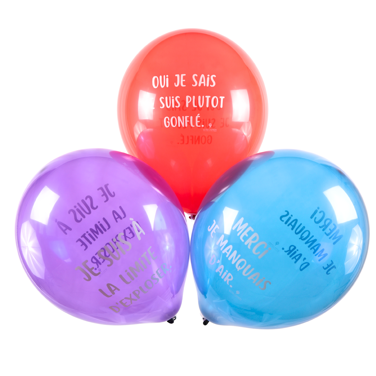 Clem-Tex Signature 18" (45 cm) - Phrases Gonflés - Assortiment Cristal - Ballons en latex