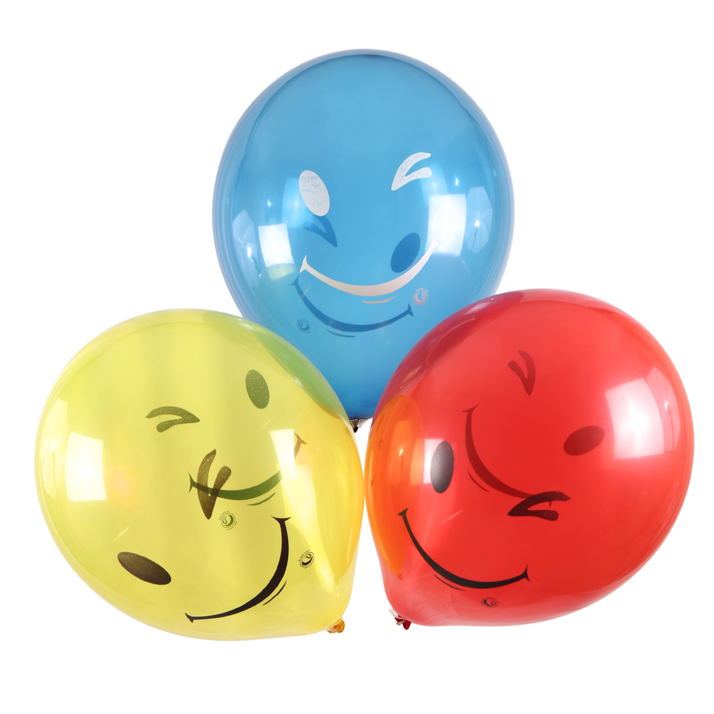 Clem-Tex Signature 18" (45 cm) - Smiley - Assortiment Cristal - Ballons en latex