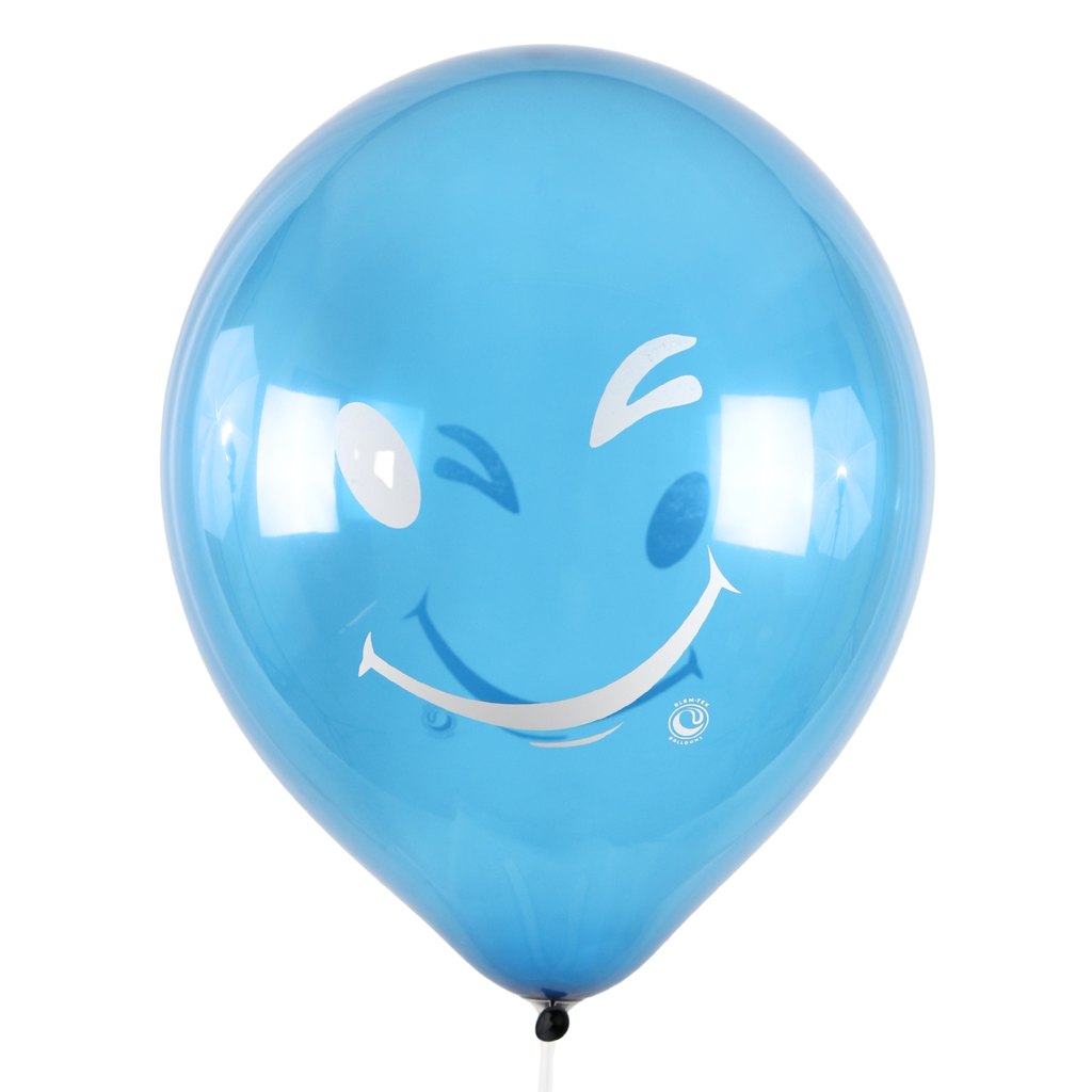 Clem-Tex Signature 18" (45 cm) - Smiley - Assortiment Cristal - Ballons en latex