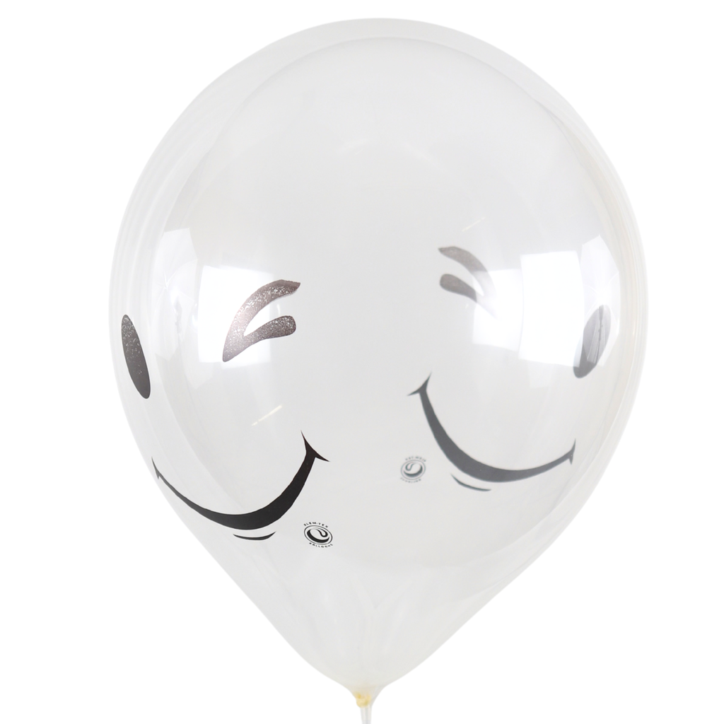 Clem-Tex Signature 18" (45 cm) - Smiley - Assortiment Cristal - Ballons en latex