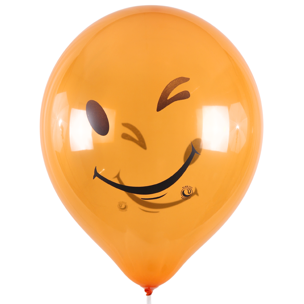 Clem-Tex Signature 18" (45 cm) - Smiley - Assortiment Cristal - Ballons en latex