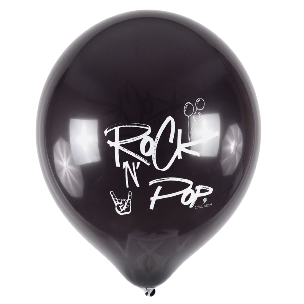 Clem-Tex Signature 18" (45 cm) - “Rock ’N’ Pop” - Noir Minuit - Ballons en latex