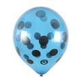 Clem-Tex Signature 18" (45 cm) - Polka Dots Noir - Bleu Cristal - Ballons en latex