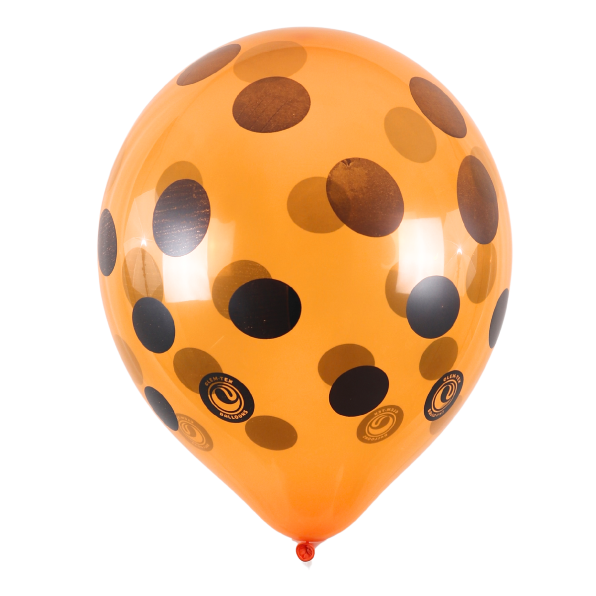Clem-Tex Signature 18" (45 cm) - Polka Dots Noir - Assortiment Cristal - Ballons en latex