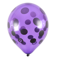 Clem-Tex Signature 18" (45 cm) - Polka Dots Noir - Violet Cristal - Ballons en latex